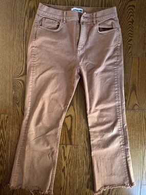 LOFT Women's Rose-Tan High-waisted Cropped Jeans